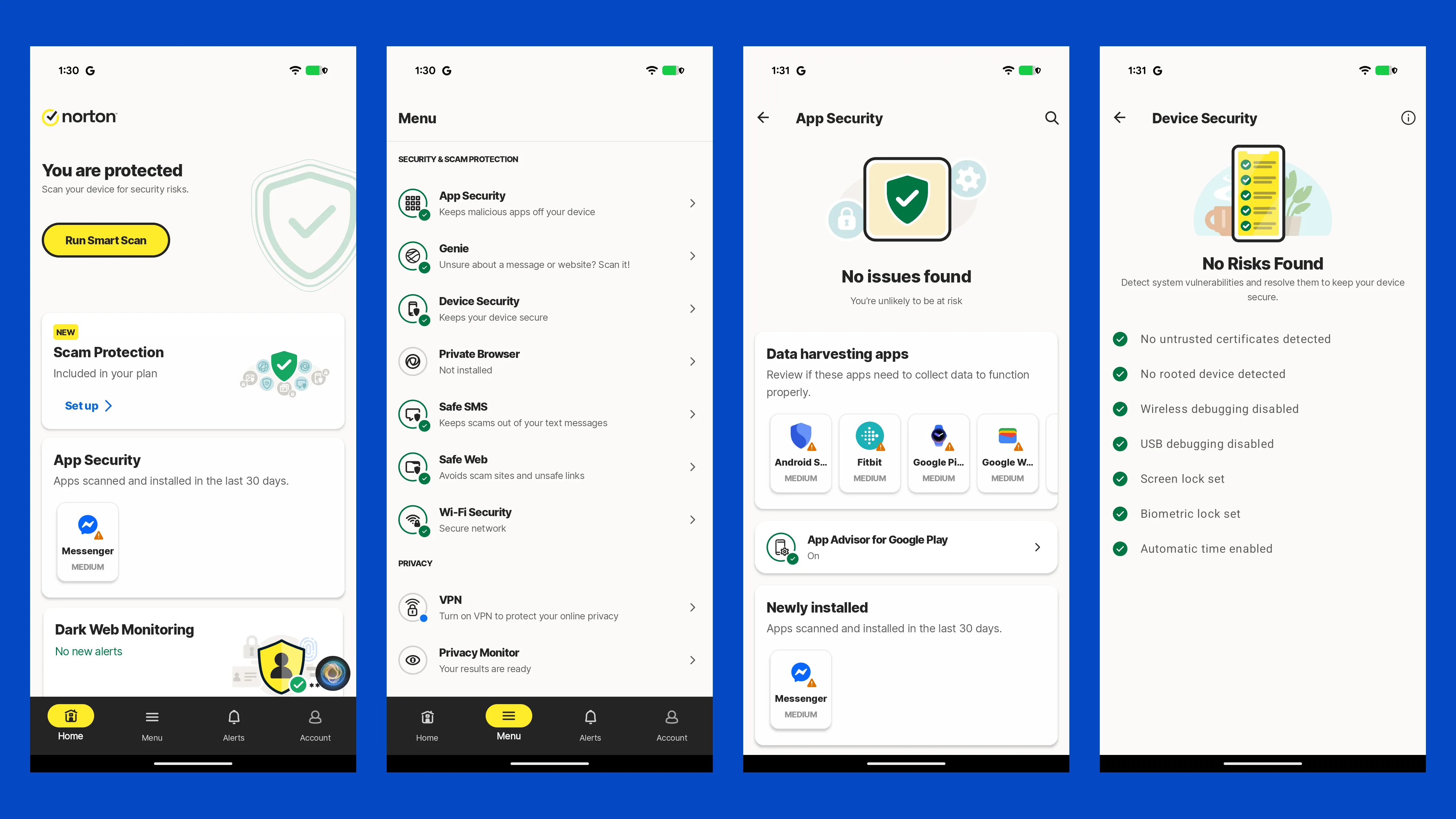 Norton App Advisor on Android warning about an app's permissions before installation